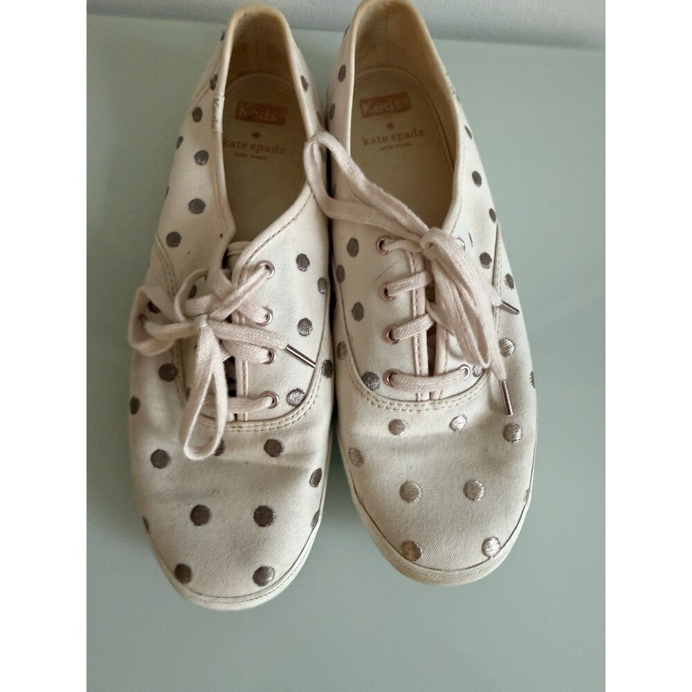 Keds x Kate Spade Rose Gold Polka Dot Canvas Sneakers Women’s 9